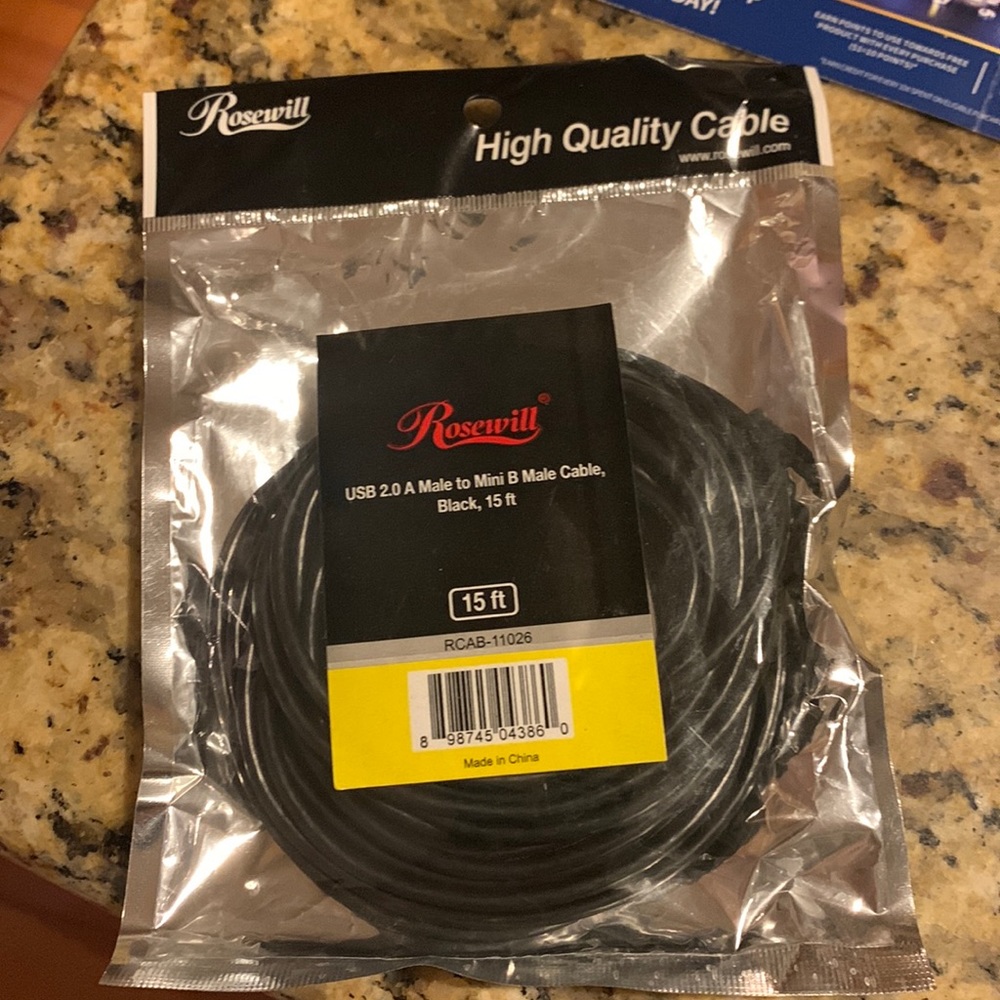 Rosewill USB 2.0 A Male To Mini B Male Cable